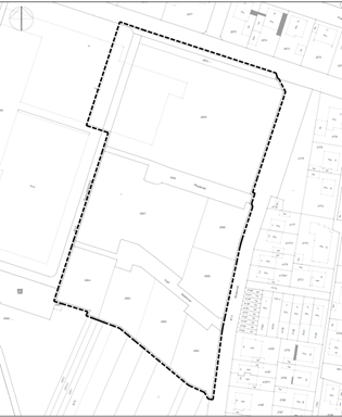 Ein Plan mit einem eingegrenzten Gebiet